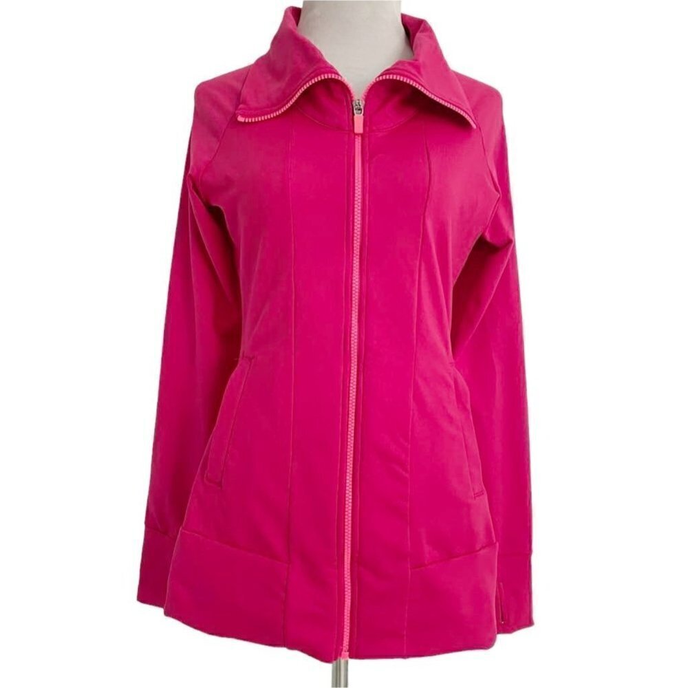 Brooks Size Medium Zip Up Jackets Sweater Pockets Pink